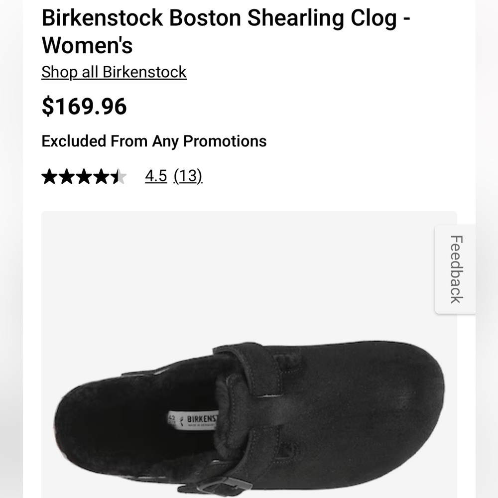 Brand new never worn black Birkenstocks